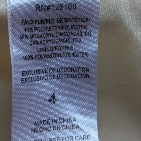 Little Lass Sherpa Vest Toddler size 4 Beige Girls Button Front O-2 - Picture 6 of 8